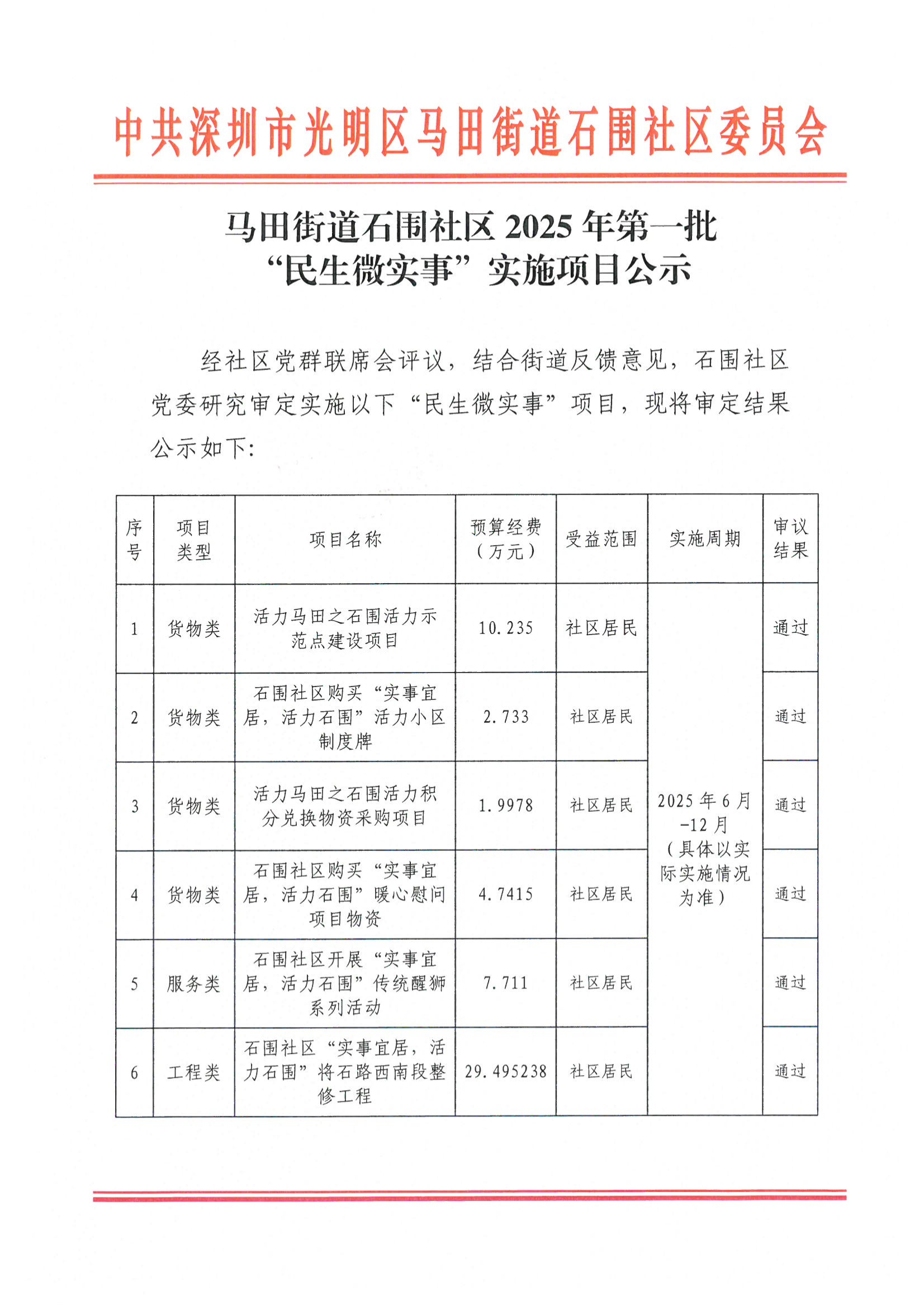 马田街道石围社区2025年第一批“民生微实事”实施项目公示_00.png