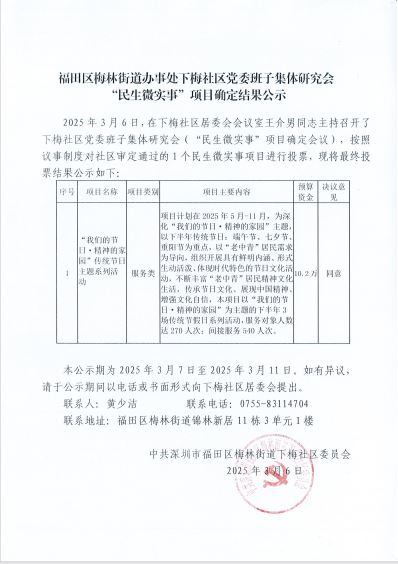 福田区梅林街道下梅社区党委班子集体研究会“民生微实事”项目确定结果公示内容（2025.3.6）.JPG
